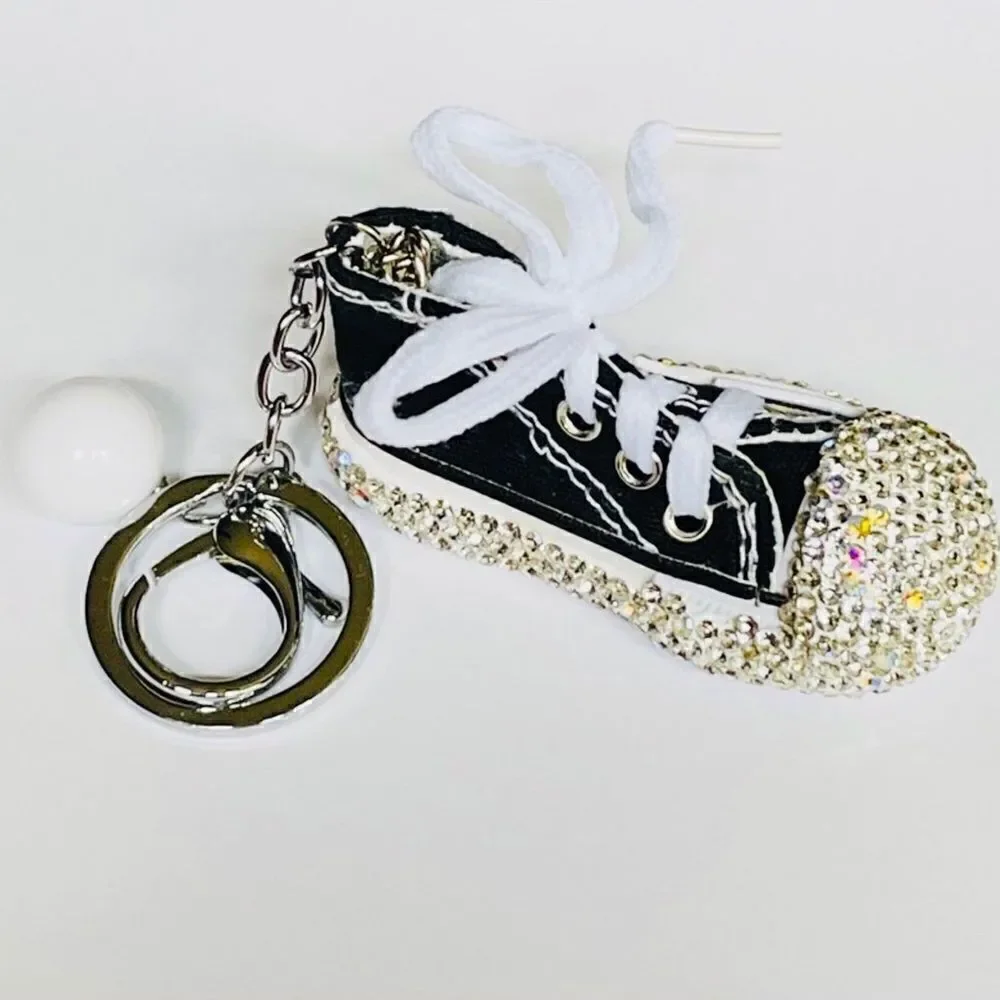 Black Sparkly Shoe Keychain